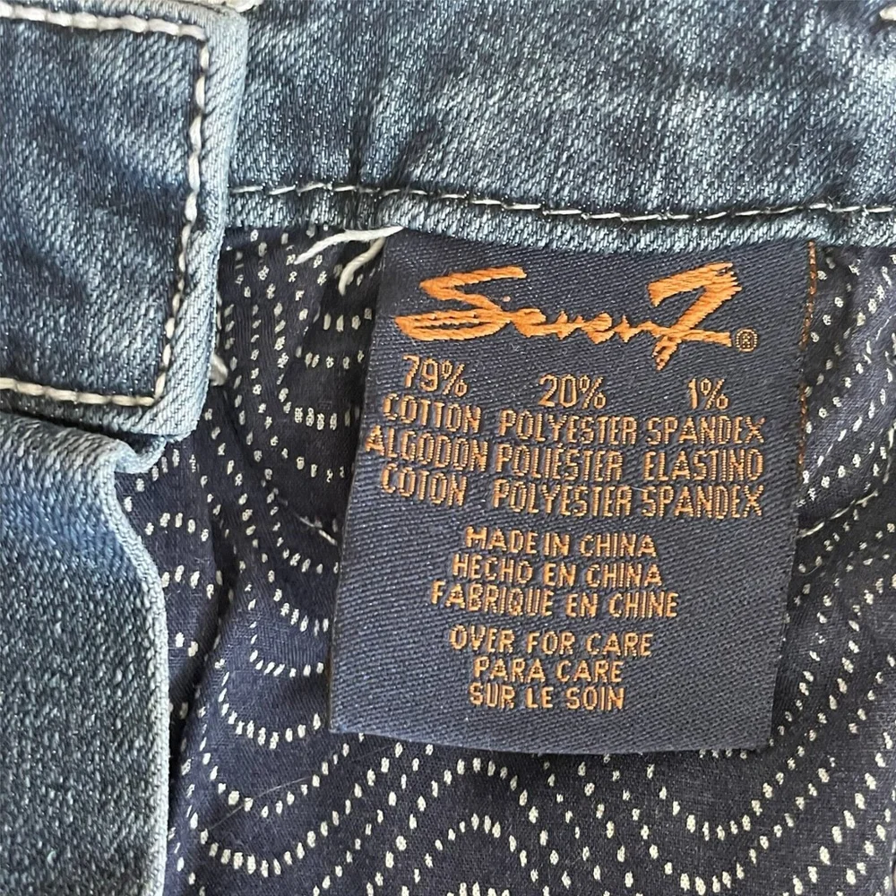 Seven7 Jeans Blue Bootcut Rhinestone Size 12 - Picture 13 of 13